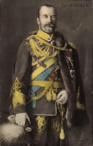 Ak Portrait Zar Nikolaus II von Russland in Uniform, Orden, Abzeichen