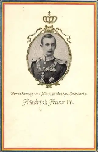 Präge Ak Friedrich Franz IV., Großherzog von Mecklenburg-Schwerin