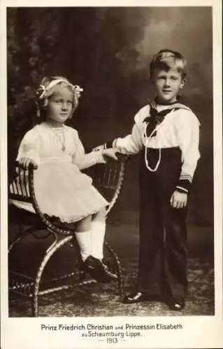 Ak Prinz Friedrich Christian und Prinzessin Elisabeth zu Schaumburg Lippe, Portrait