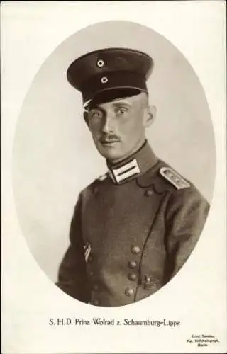 Ak Prinz Wolrad zu Schaumburg Lippe, Portrait, Uniform