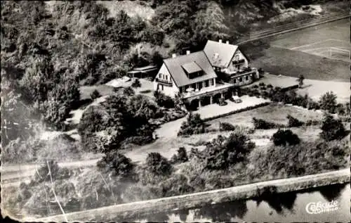 Ak Kettwig Essen im Ruhrgebiet, Haus Bergfried, Fliegeraufnahme