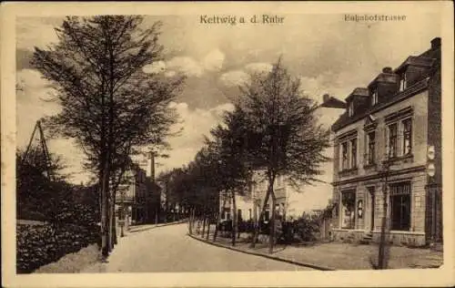 Ak Kettwig Essen im Ruhrgebiet, Bahnhofstraße, Geschäft