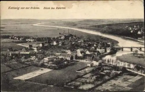 Ak Kettwig vor der Brücke Kettwig Essen im Ruhrgebiet, Panorama, Ruhrtal