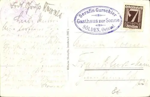 Ak Vent Sölden in Tirol, Breslauer Haus, Breslauer Hütte