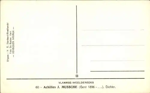 Ak Dramatiker Achilles Mussche, Porträt