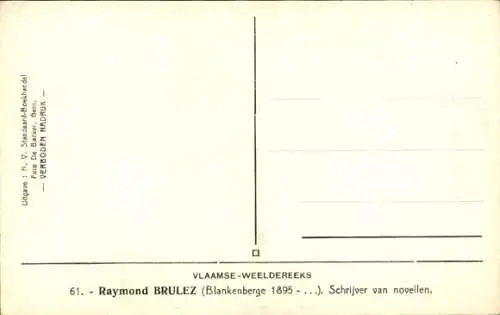 Ak Schriftsteller Raymond Brulez, Porträt