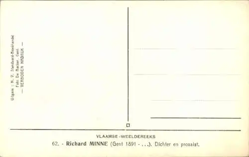 Ak Dichter Richard Minne, Porträt