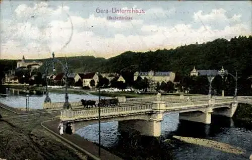 Ak Gera Untermhaus in Thüringen, Elisabethbrücke