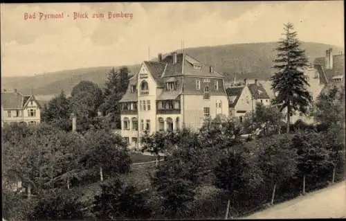 Ak Bad Pyrmont in Niedersachsen, Blick zum Bomberg, Pension