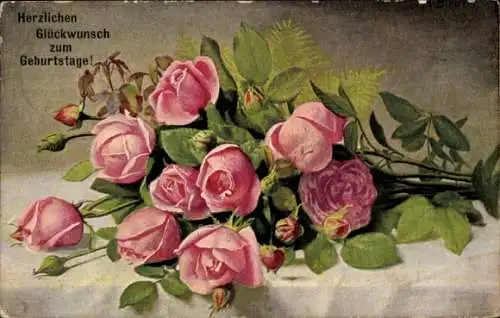 Ak Glückwunsch Geburtstag, Rosen