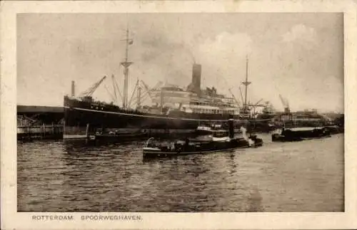 Ak Rotterdam Südholland Niederlande, Spoorweghaven