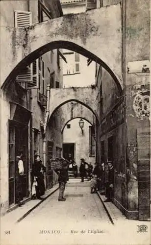 Ak Monaco, Rue de l'Eglise, Straßenansicht, Neurdein Frères 691