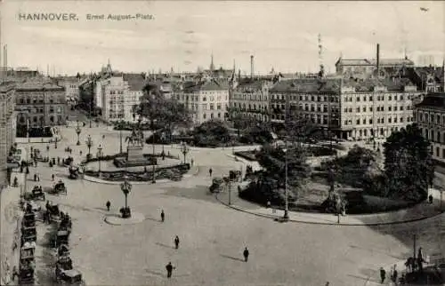 Ak Hannover in Niedersachsen, Ernst-August-Platz, Denkmal