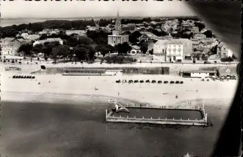 Ak Fouras Charente Maritime, Le Plage du Semaphore, la Piscine vue aerienne