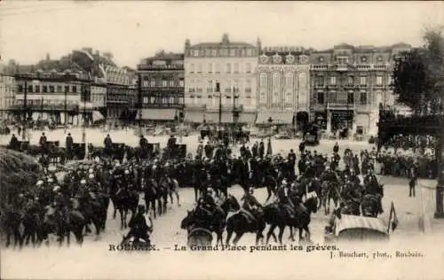 Ak Roubaix Nord, La Grand Place während der Streiks