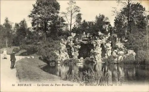 Ak Roubaix Nord, La Grotte du Parc Barbieux