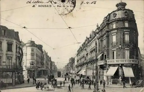 Ak Roubaix Nord, Rue de la Gare