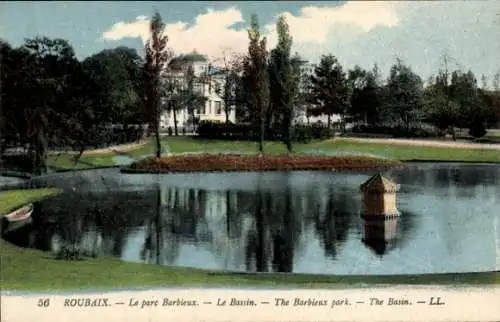 Ak Roubaix Nord, Parc Barbieux, Le Bassin