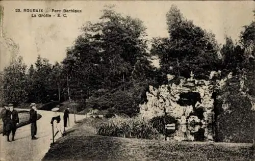 Ak Roubaix Nord, Barbieux Park, Höhle