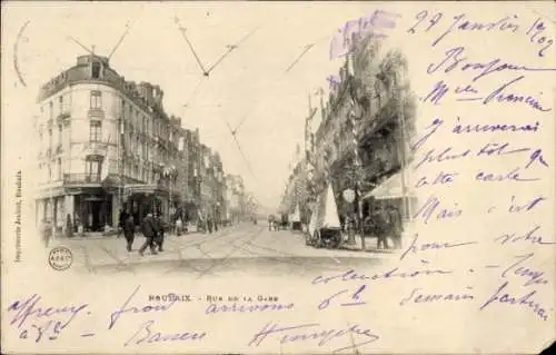 Ak Roubaix Nord, Rue de la Gare