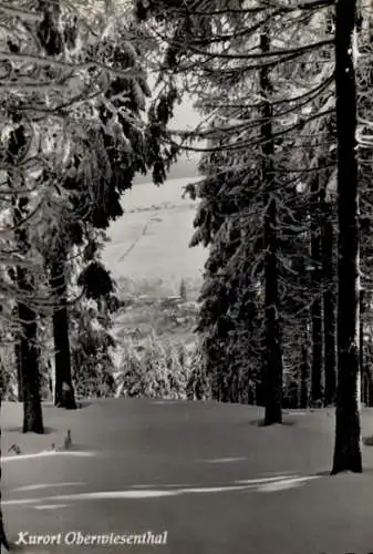 Ak Oberwiesenthal im Erzgebirge, Wald, Winter