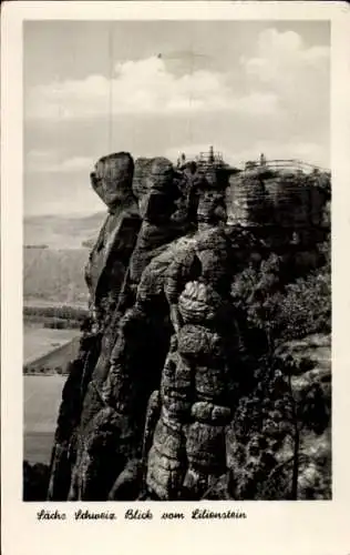 Ak Bad Schandau an der Elbe, Panorama, Blick vom Lilienstein