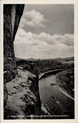 Ak Rathen an der Elbe Sächsische Schweiz, Elbtal, Rahmhanke