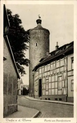 Ak Vacha im Wartburgkreis, am Storchenturm