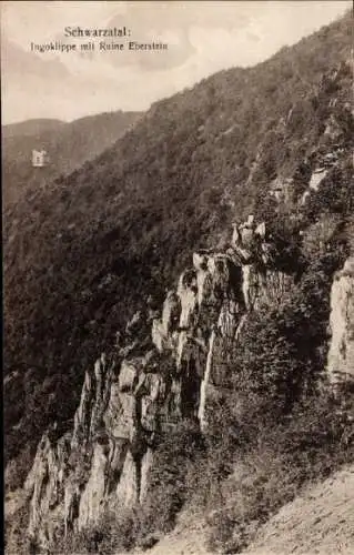 Ak Dittersdorf Saalfelder Höhe Saalfeld in Thüringen, Ruine Eberstein, Schwarzatal, Ingoklippe