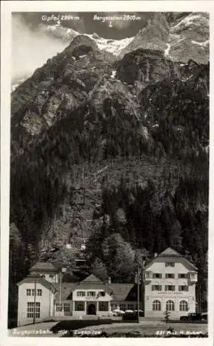 Ak Zugspitze, Zugspitzbahn, Bergstation, Gipfel, Hotel