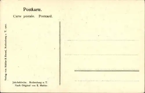 Künstler Ak Mahler, E., Rothenburg ob der Tauber Mittelfranken, Jakobskirche