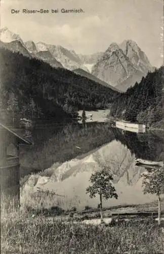 Ak Garmisch Partenkirchen in Oberbayern, Rießersee, Panorama