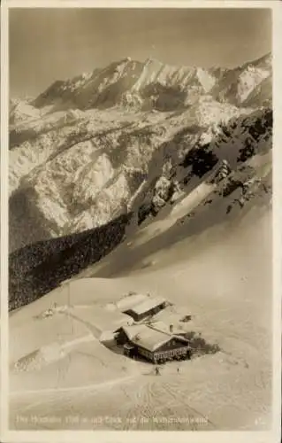 Ak Lenggries in Oberbayern, Hochalm, Wettersteinwand, Winter