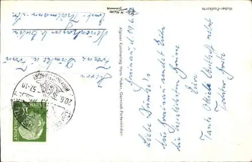 Ak Grainau in Oberbayern, Mann, Rind, Turm, Zugspitze