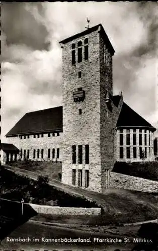 Ak Ransbach im Kannenbäckerland Baumbach Westerwald, Pfarrkirche St. Markus