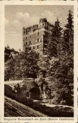 Ak Buch im Hunsrück, Burgruine Balduinseck