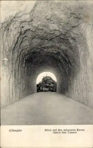 Ak Altenahr im Ahrtal, schwarzes Kreuz, Tunnel