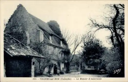 Ak Villers sur Mer Calvados, Manoir d'Auberville