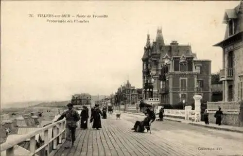 Ak Villers sur Mer Calvados, Route de Trouville, Promenade des Planches