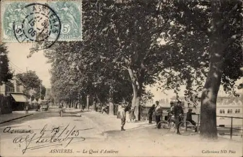 Ak Asnières sur Seine Hauts-de-Seine, Quai d'Asnieres