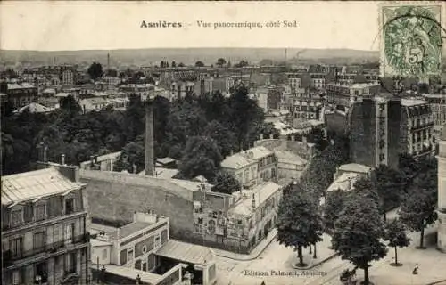 Ak Asnières sur Seine Hauts-de-Seine, Vue panoramique, cote Sud