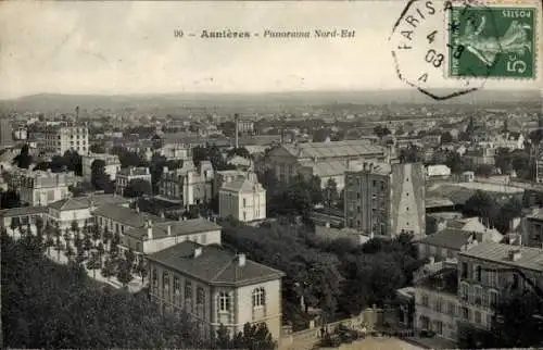 Ak Asnières sur Seine Hauts-de-Seine, Panorama Nord Est