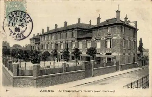 Ak Asnières sur Seine Hauts-de-Seine, Groupe Scolaire Voltaire