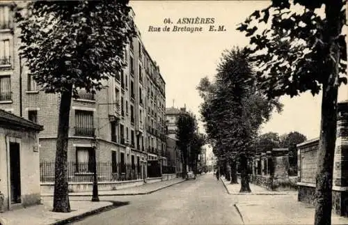 Ak Asnières sur Seine Hauts-de-Seine, Rue de Bretagne