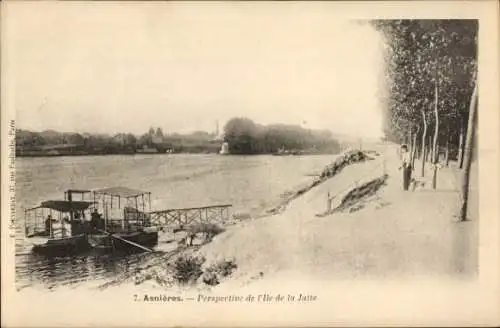 Ak Asnières sur Seine Hauts-de-Seine, Perspective de l'Ile de la Jatte