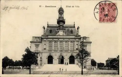 Ak Asnières sur Seine Hauts-de-Seine, Rathaus