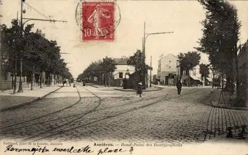 Ak Asnières sur Seine Hauts-de-Seine, Rond Point des Bourguignons