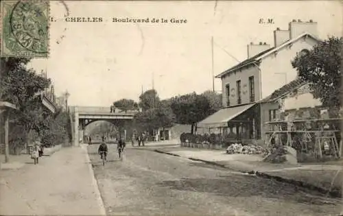 Ak Chelles Seine-et-Marne, Boulevard de la Gare