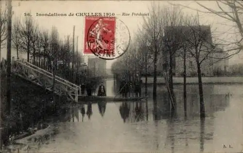 Ak Chelles Seine-et-Marne, Rue Perdonet