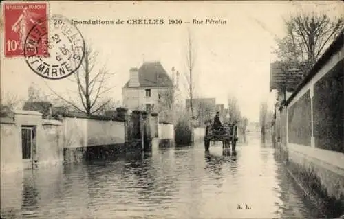 Ak Chelles Seine-et-Marne, Rue Perotin